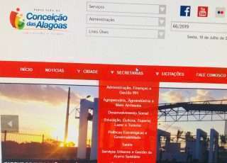 Portal da Prefeitura de Conceição das Alagoas - Foto: Imagem do Portal